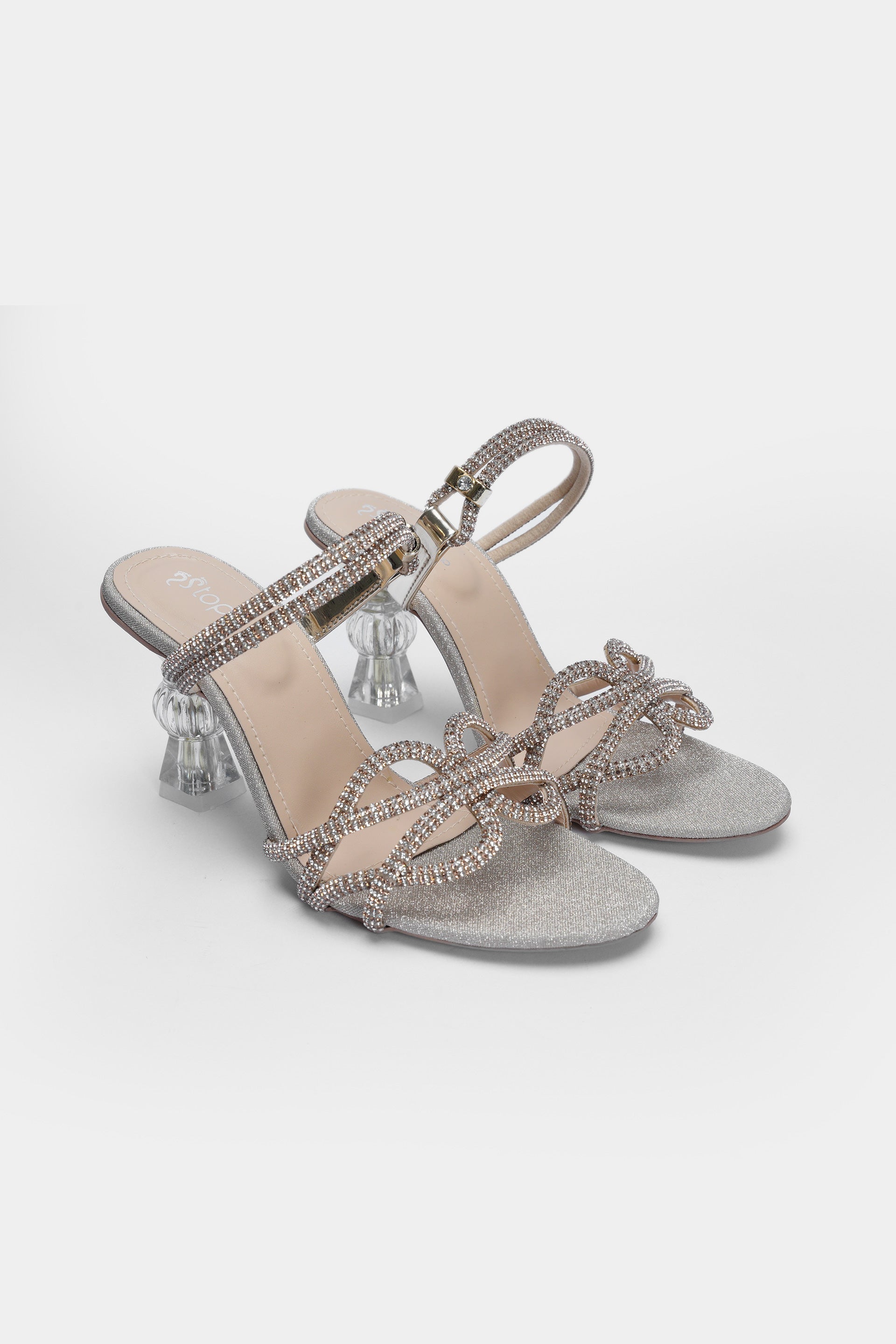 "Crystal Charm Stilettos" Fancy Sandal | 32110
