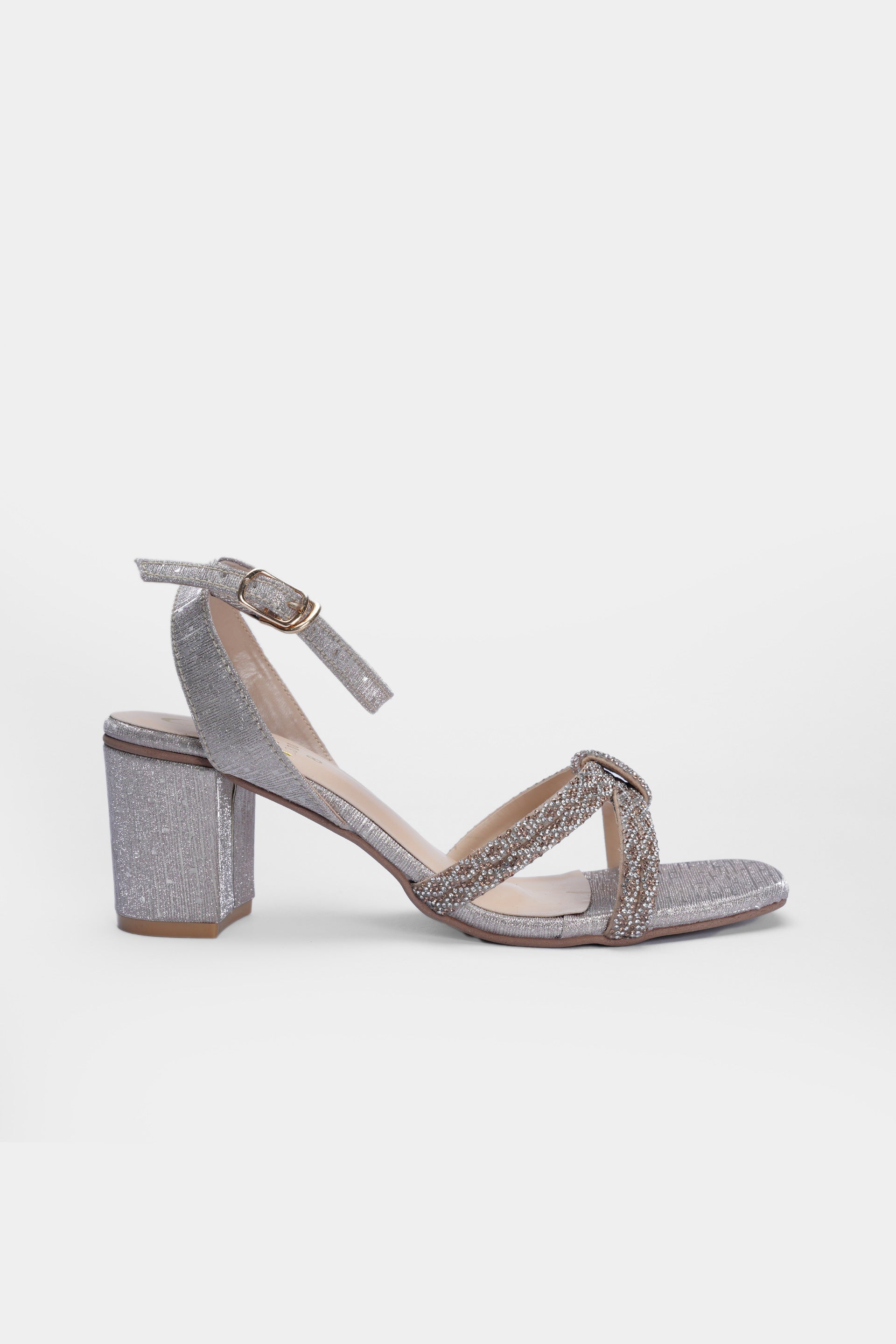 Noir Weave Block Heel Sandals Fancy Sandal | 32098