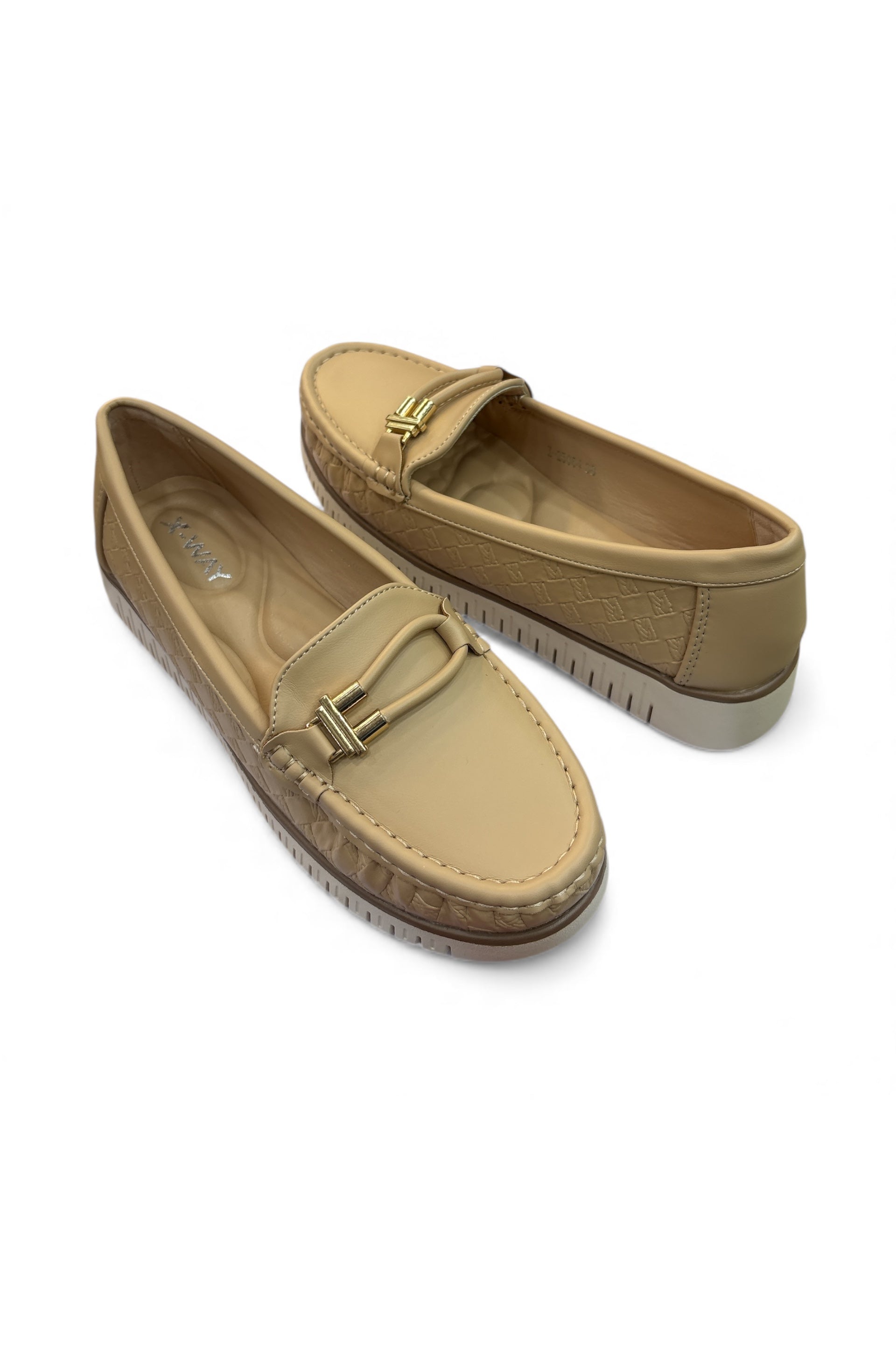 Beige Buckle Bliss Ladies imported shoes