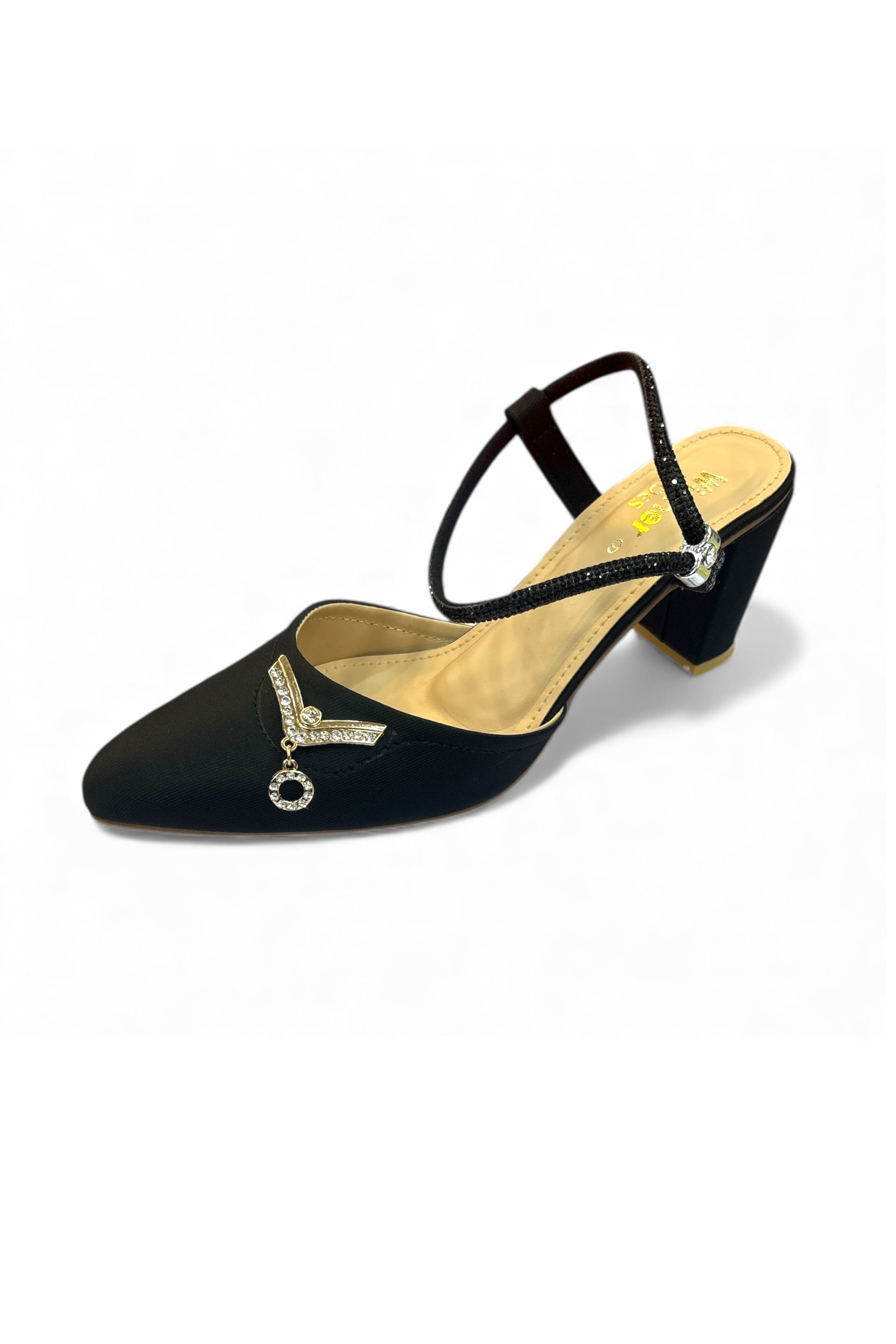 Velvet Noir Charm Ladies knot shoes